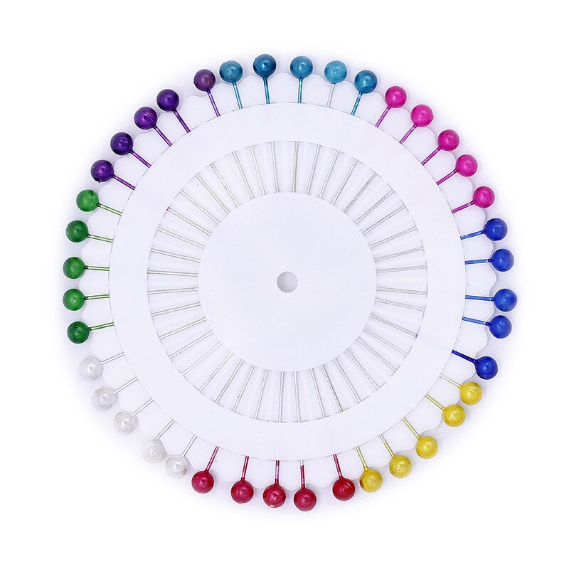 Alfileres de costura para manualidades, Pasadores rectos con cabeza de perla redonda y blanca de colores, 40/120/240/480 Uds.: Multicolor / 240Pcs