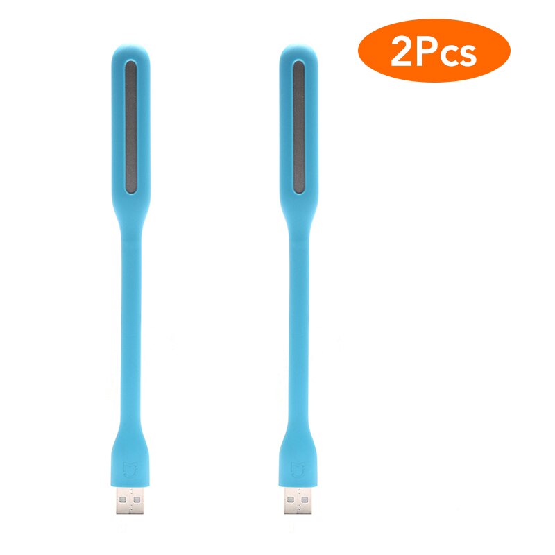 Original Xiaomi Mijia USB Light Flexible Detachable USB Fan Xiomi Portable LED Light with Switch Control Pocket Size 5V 1.2W: 2pcs Blue Lights