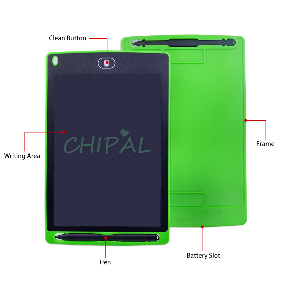 CHIPAL 8.5'' LCD Writing Tablet Digital Graphic Tablet Electronic Handwriting Drawing Pad Paint Board Notepad + Stylus Pen Cell