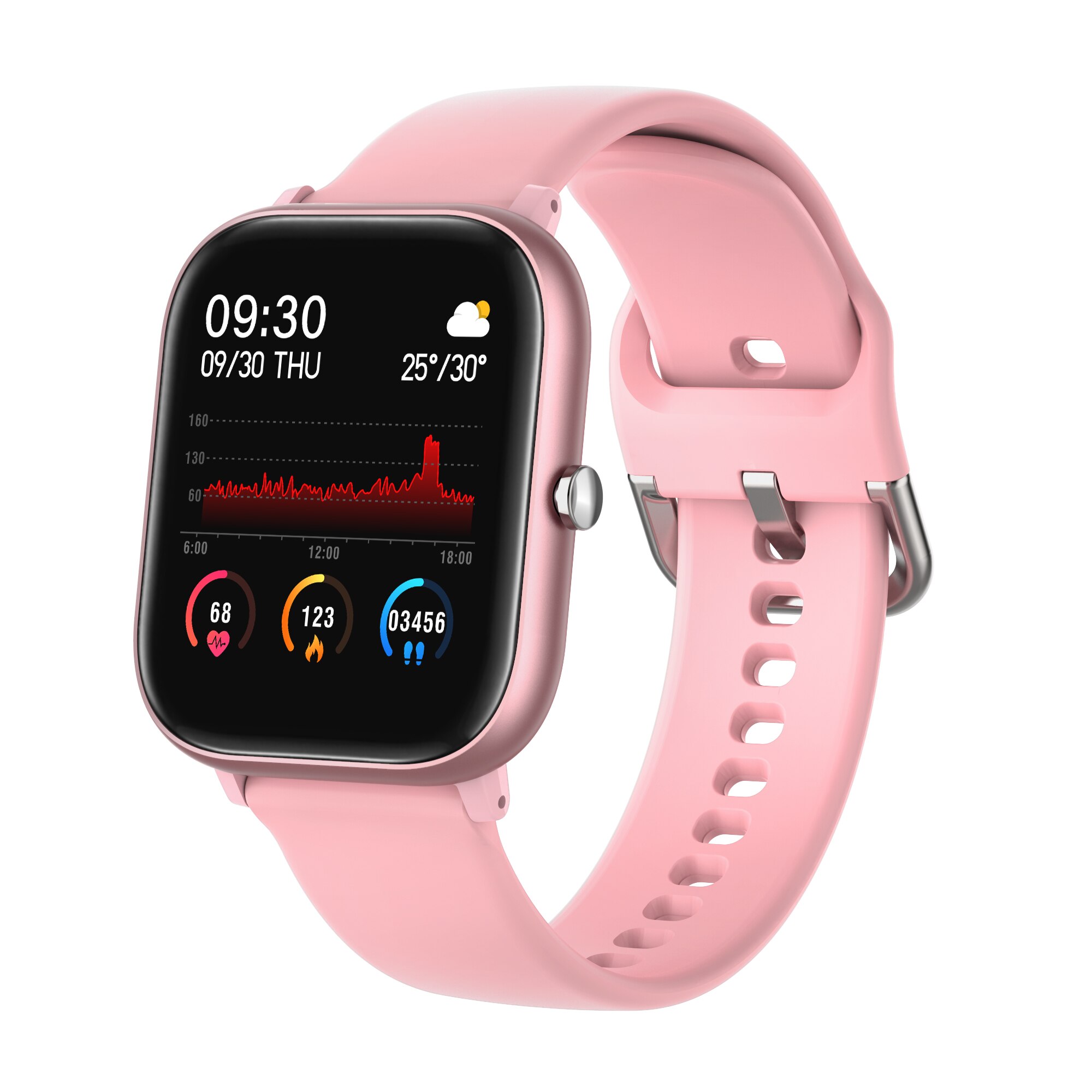 Original MoreFit P8 SE montre intelligente pour hommes femmes moniteur de fréquence cardiaque étanche pleine touche Smartwatch VS Y68 P8 W26 Smartwatch: Rose