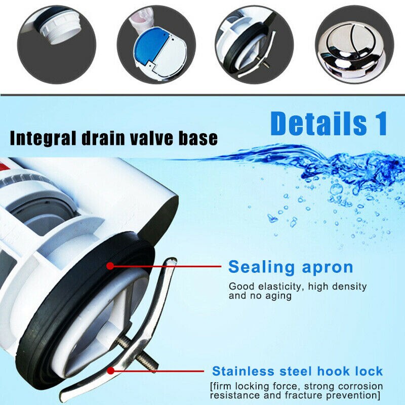 Novel Water Tank Aangesloten 2 Flush Vullen Wc Stortbak Inlaat Afvoer Knop Reparatie Onderdelen Water Outlet