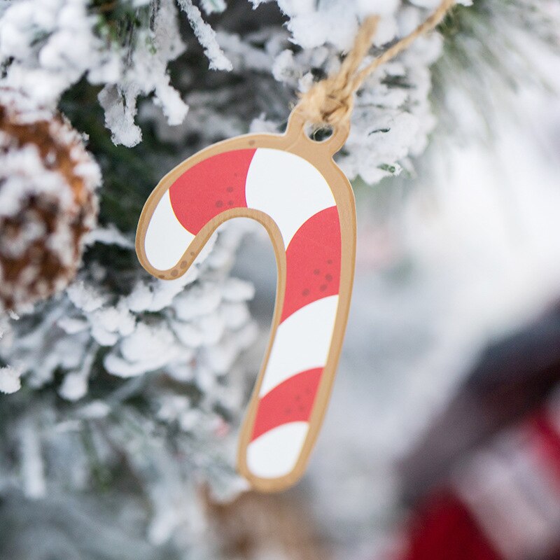 God jul papper bokmärken söt tecknad pepparkaka man träd tagg julfest dekoration häng tagg förpackningsetiketter 50 st
