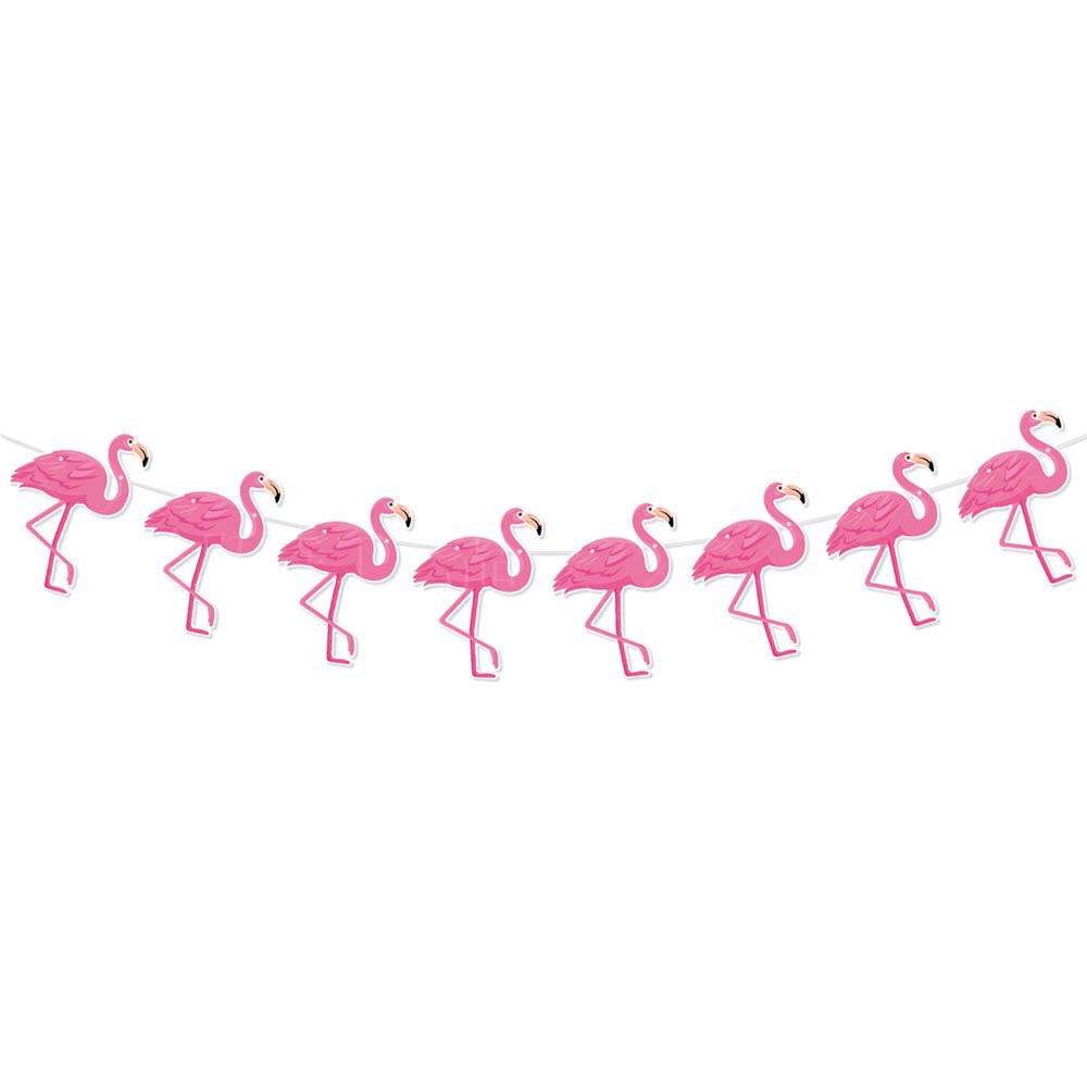 Hawaiiansk dekoration banner sommer strand guirlander flamingo blomst fugl fødselsdag papir guirlande glad aloha luau fest banner: Lysegrå