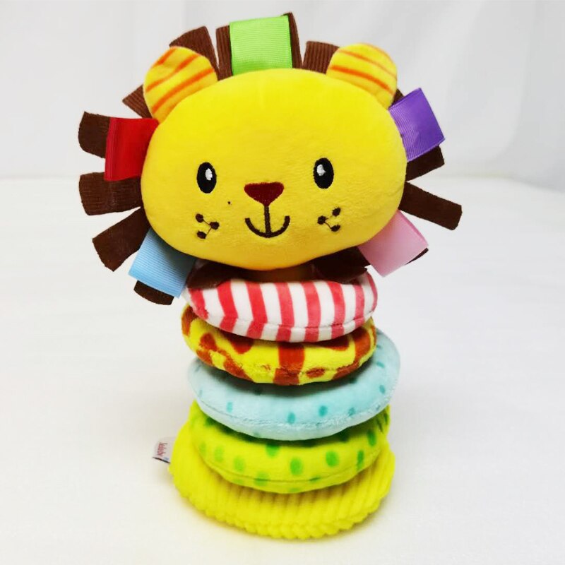 Lelebe foldecirkel plyseklud baby puslespil legetøjsbøjle farverig sød og sød snare søjle legetøj: Løve