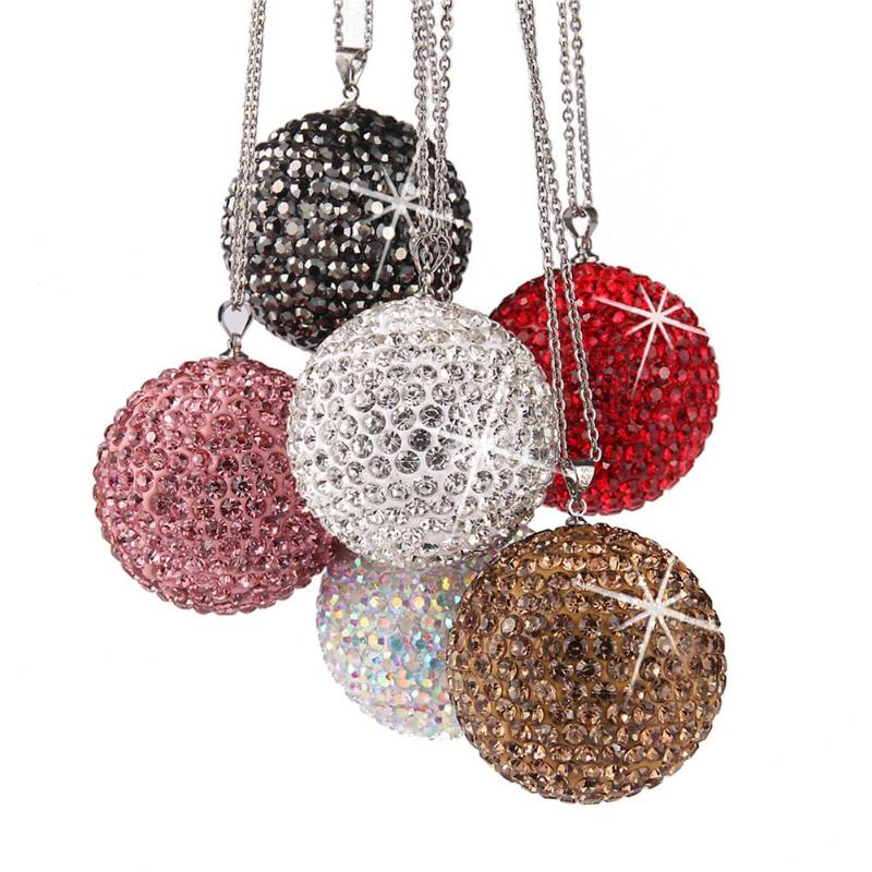 Bil anheng metallkjede rhinestone ball full kjedelig originalitet kul sjarm bakspeil hengende ornamenter