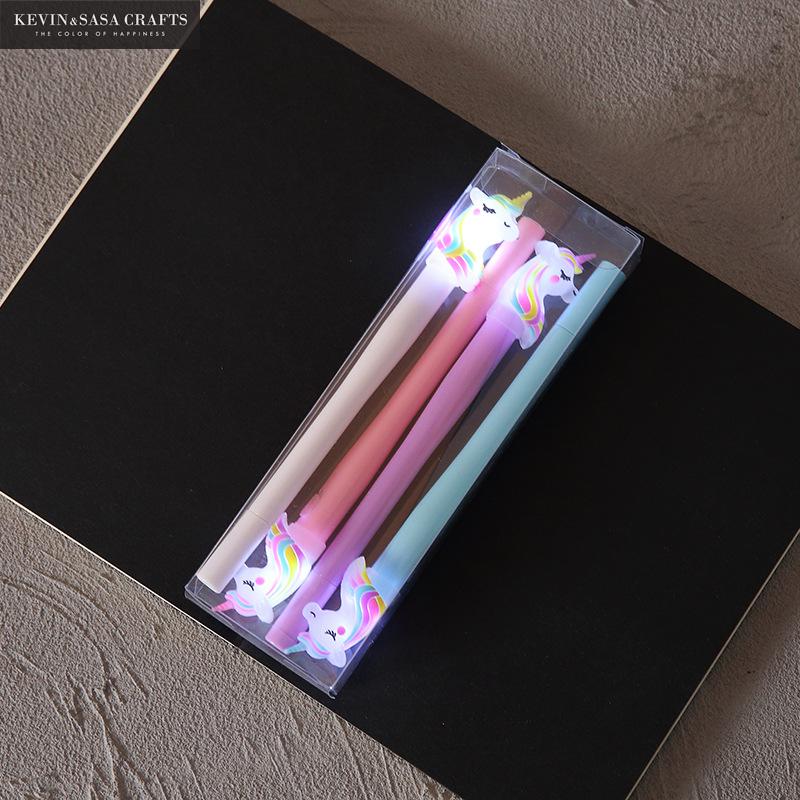 4 st/set gelpenna enhörningspenna brevpapper kawaii skolmaterial gel bläckpenna skolpapper kontorsleverantörer penna barn