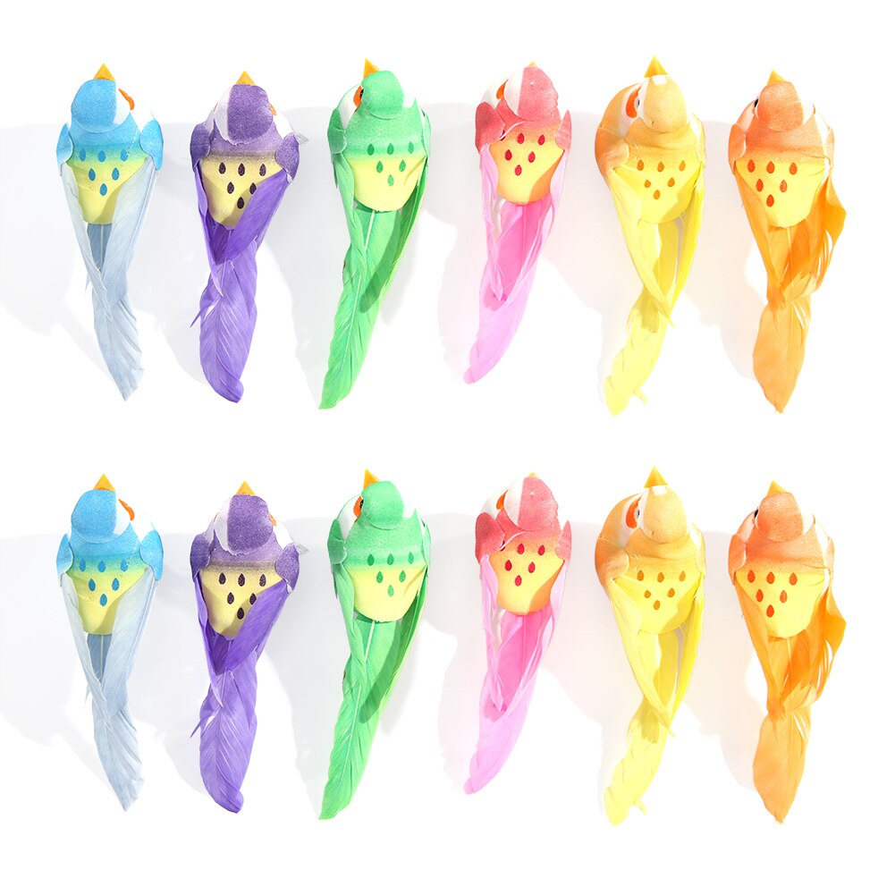 12 pcs/set Artificial Foam Bird Dot Pigeon Artificial Birds Foam Window Craft Simulation Feather Birds DIY Garden Craft: Default Title
