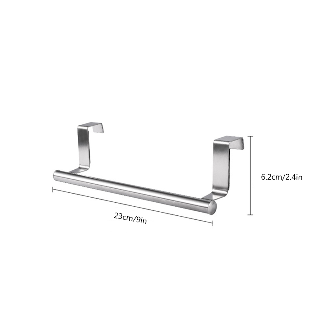 Stainless Steel Bathroom Kitchen Cabinet Towel Rag Rack Shelf Hanger Hanger Door Towel Rack Towel Bar Bathroom Hardware: Chrome 23x6.2cm