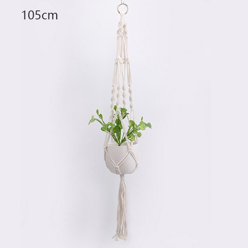 Gardening Pots Net Bag Hanging Basket Hand-Woven Cotton Rope Flower Pots Hanging Planter American Home Gardening Supplies: A
