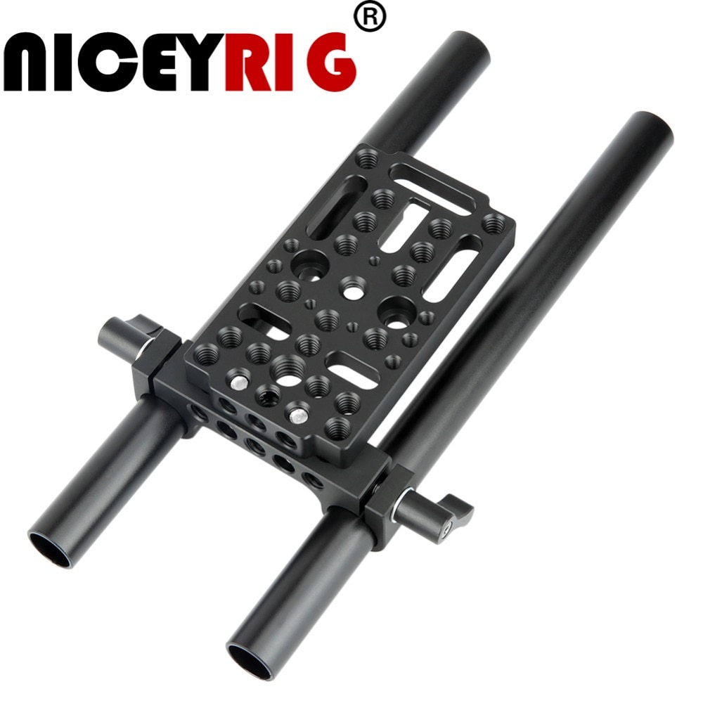 NICEYRIG Käse Montage Platte Video Schalt Kamera Einfach Platte mit 15mm Rod Clamp Kurze Stäbe für DSLR Kamera Käfig rig