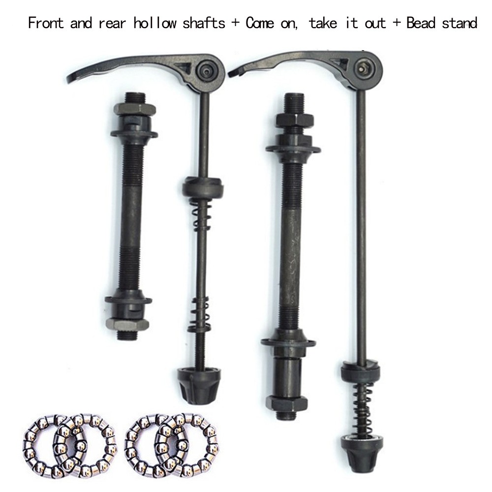 1set Bicycle Axle Front Rear Quick Release Skewers With 25m（1/4）Hub Bearings Replace Hollow Shaft Quick Release Rod Cycling Part: Red