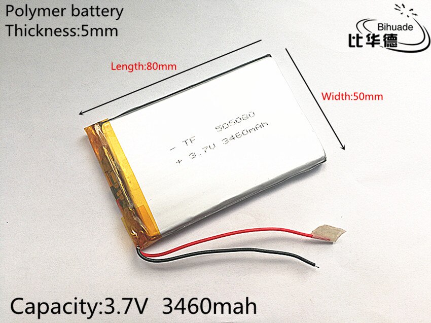 1 pcs Polymer batterij 3460 mah 3.7 V 505080 smart home Li-Ion batterij voor dvr mp3 mp4