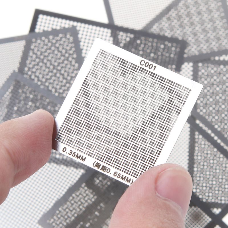 10 -teiliges set universeller bga-reballing-schablonen für die reparatur von computer-ic-chips