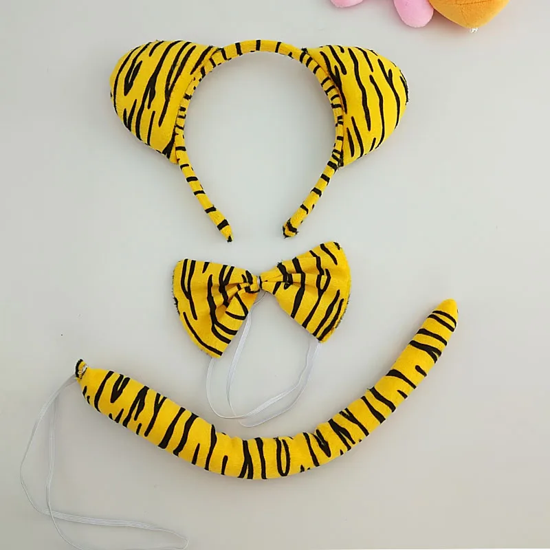 Halloween Kids Meisjes Dier Tijger Kostuum Set Fancy Dress Luipaard Ear Hoofdband Staart Strik Tutu Rok Cosplay Party: Blauw