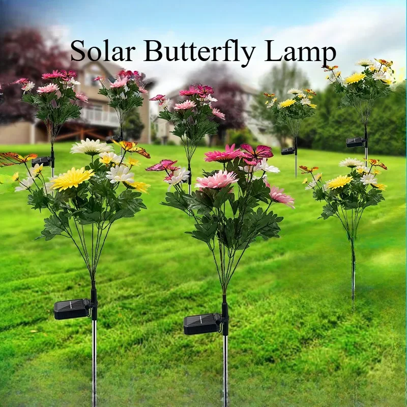 LED-Solarleuchte, wasserdicht, Schmetterling, Solar--Blumen-Lampe, für Höhle Außenbereich, dekorativ für Garten, Hof, Rasen, Weg, Beleuchtung, , Hochzeit