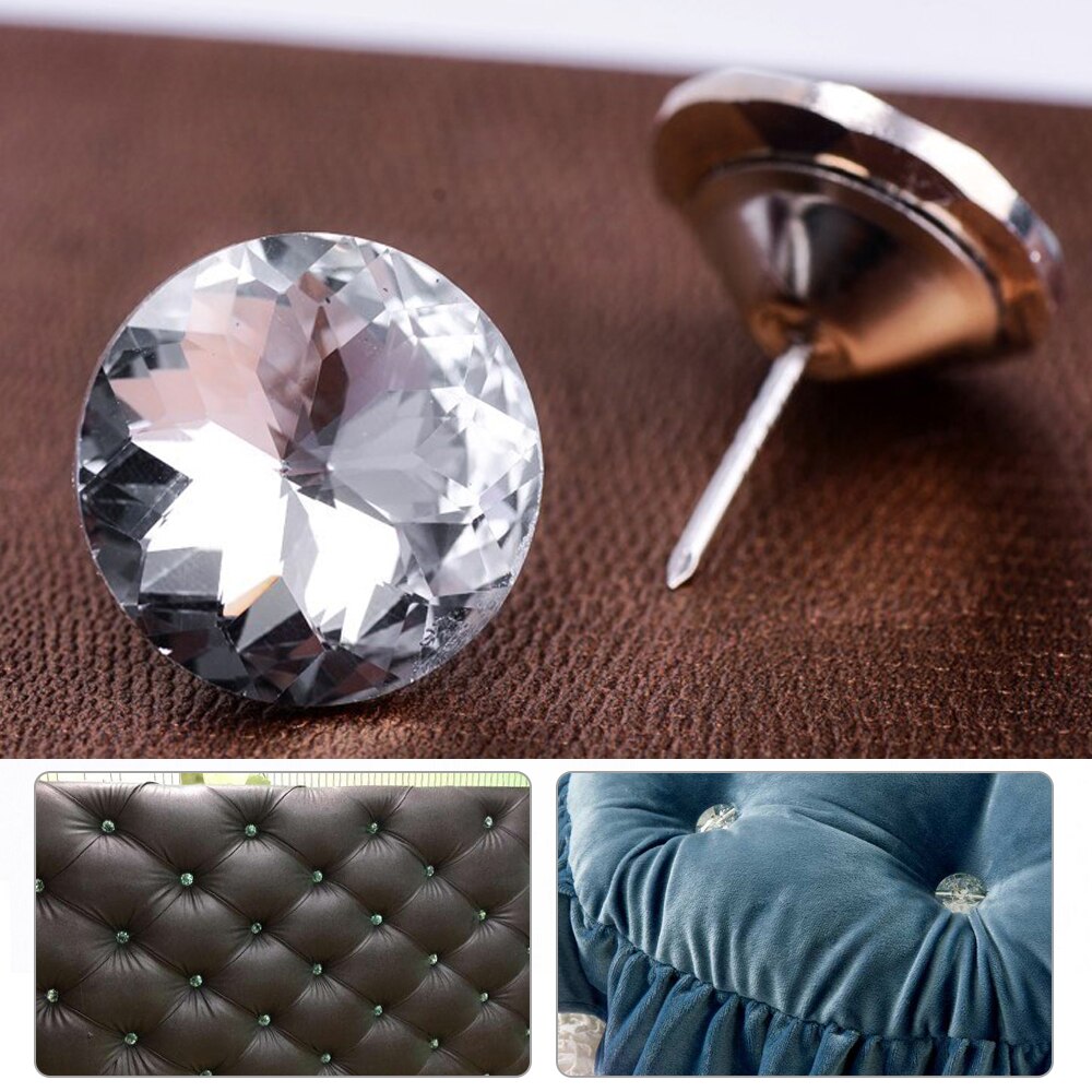 20Pcs Per Pack Crystal Gesp Zachte Tas Sofa Nagels Diamant Gesp Diamant Knoppen Achtergrond Decoratieve Gesp