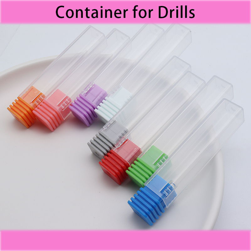 Contenedor de 10 Uds para brocas de uñas, agujero de 2,35mm, 8 colores