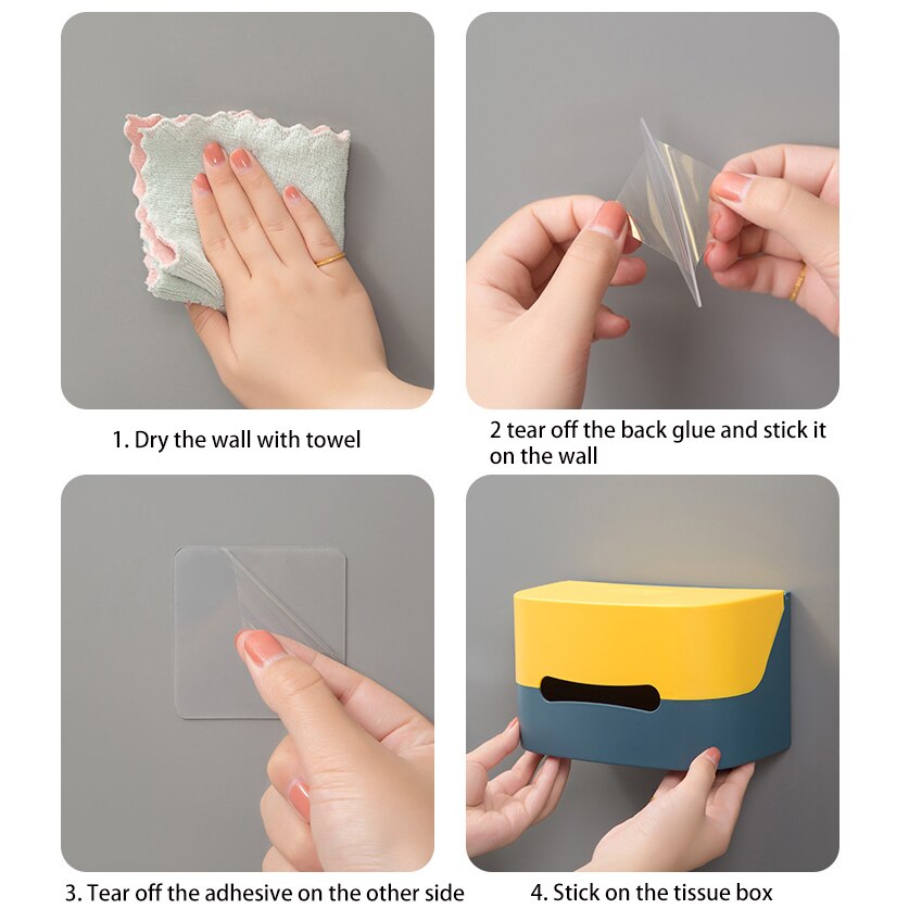 Badkamer Toiletrolhouder Keuken Papieren Tissue Doos Plastic Wc Dispenser Wall Mounted Roll Papier Opbergdoos Gratis Ponsen