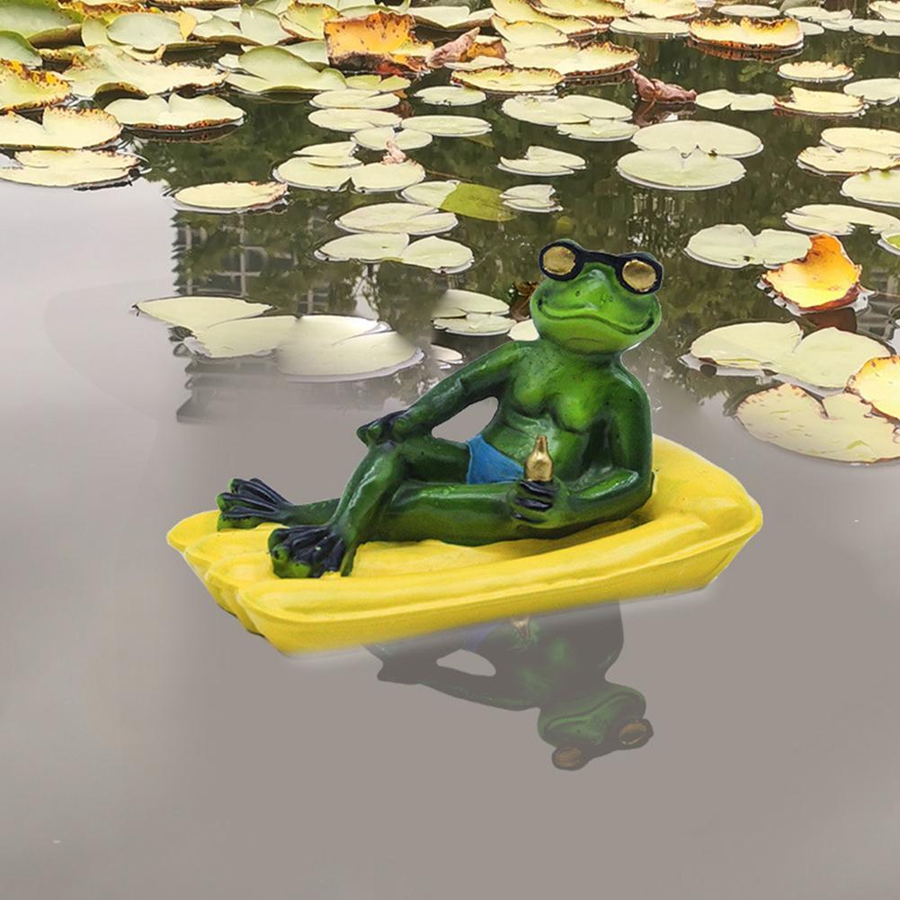Statue de grenouilles flottantes en résine, Sculpture de grenouille mignonne créative pour étang de jardin en plein air décoratif pour décoration de jardin de bureau à domicile 2022