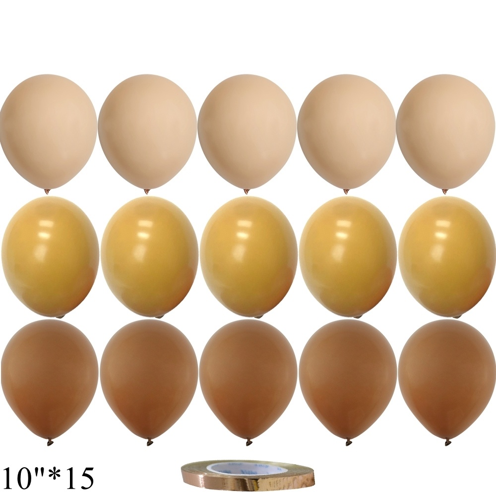 15/20PCS 10inch Balloons Vintage Retro Khaki Caramel Balloon Set for Wedding Anniversary Birthday Party Decoration DIY Supplies: MULTI
