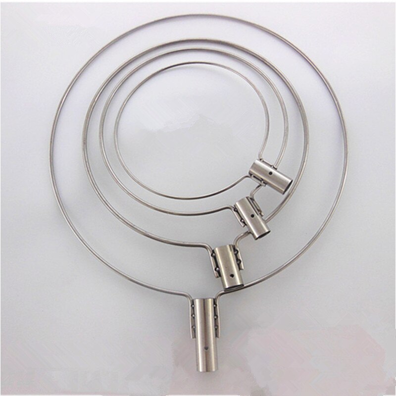 30cm-45cm dyppenet ring massivt rustfrit stål fiskenet tilbehør tuck net hoved fiskeværktøj landingsnet rød de pesca udendørs