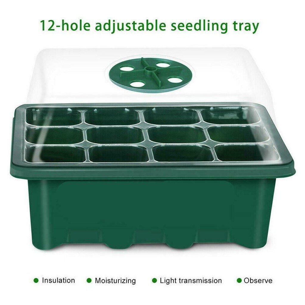 12 Hole Plant Seed Grows Box Nursery Pots Seedling Starter Garden Yard Tray Home Vegetable Planting Container Garden Planter