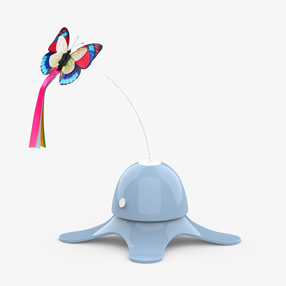 Electric Cat Teaser Toy Smart Spinning Automatic Interactive Funny Stick Training Amusement Interesting Kitten Toys Supplies: Blue