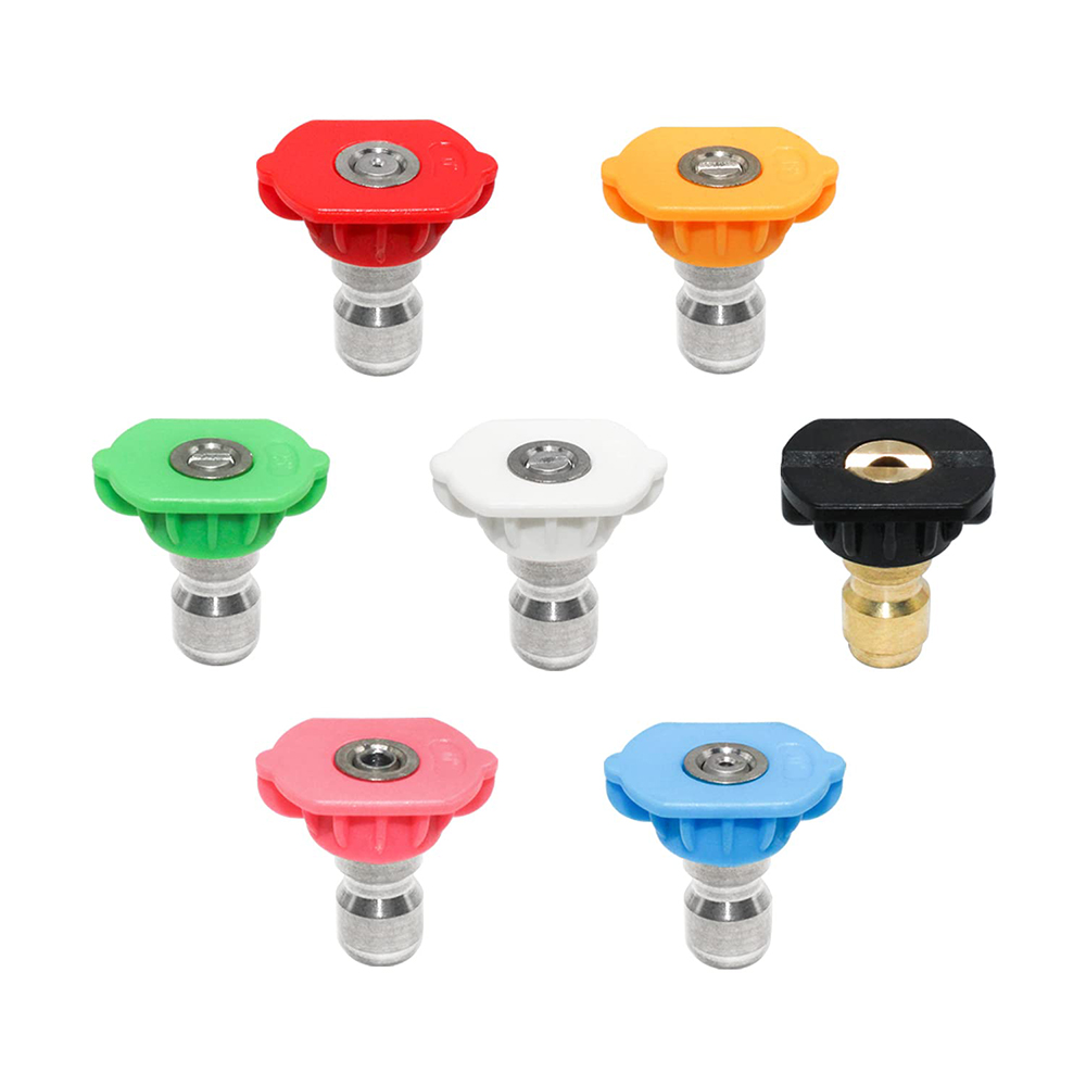 Boquilla de pulverización para lavadora de alta presión, conexión rápida de 1/4 ", 0 15 25 40 65 grados, punta para boquilla de jabón de riego, limpieza de jardín, 1 Uds.