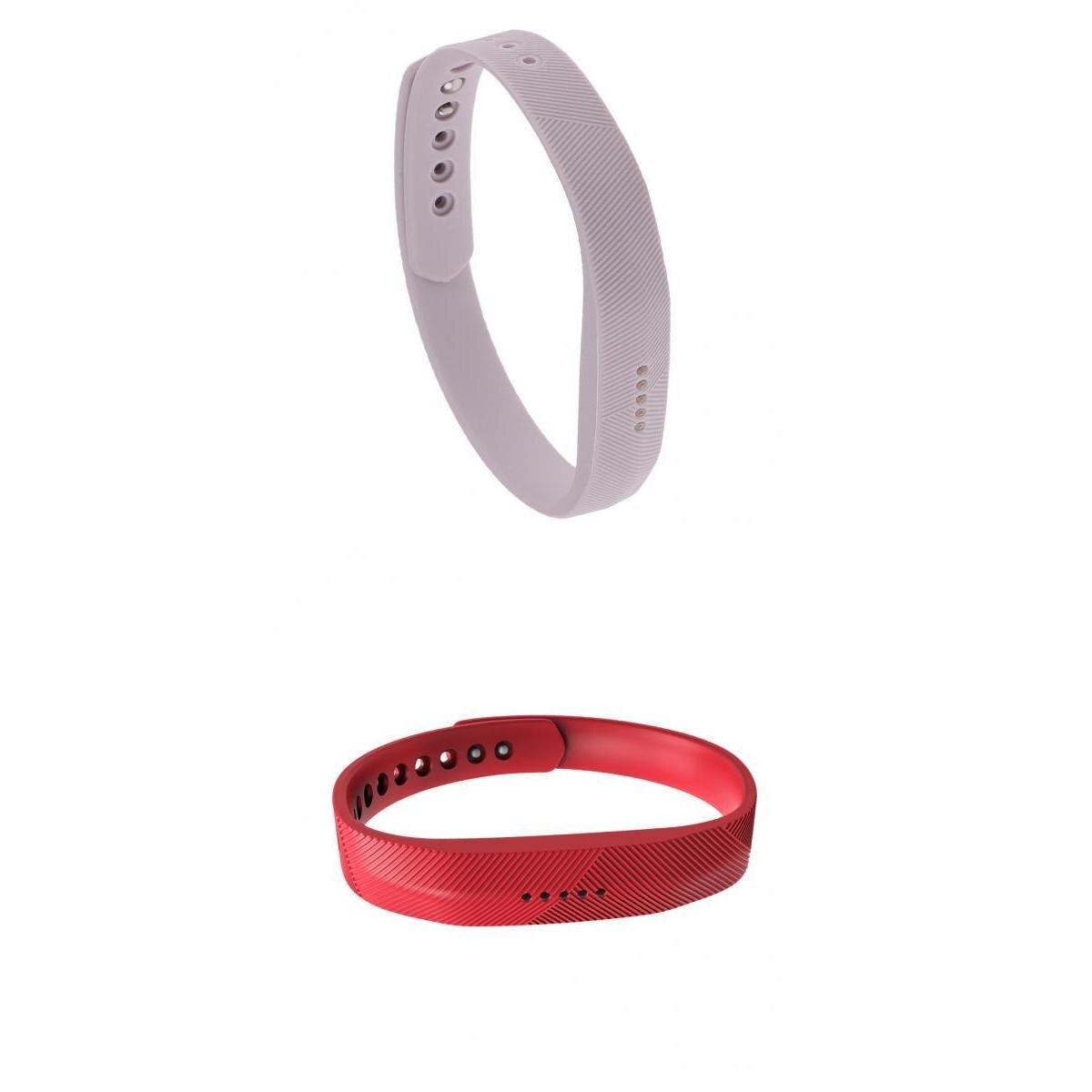 2 Pcs Vervanging Fitness Polsband Sport Workout Tracker Voor Fitbit Flex 2 Wit Rood
