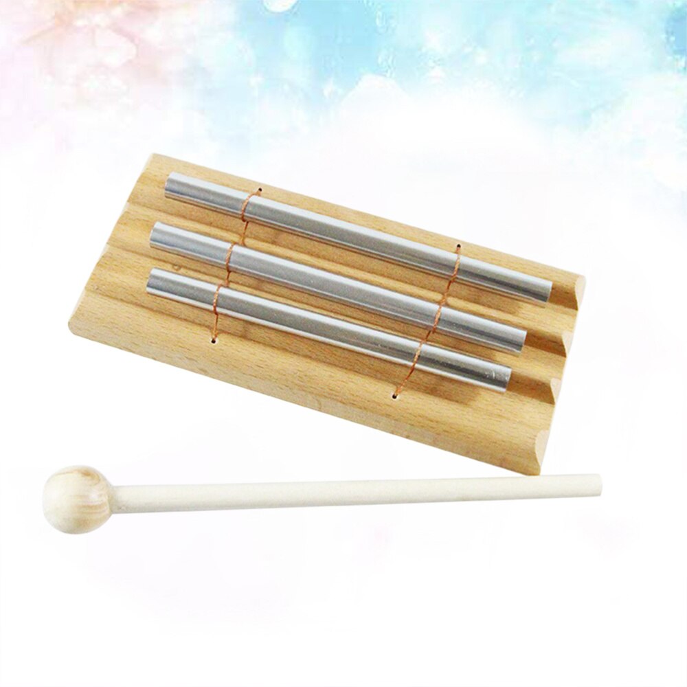 Trio Chime-percusión de xilófono para niños, Juguete Musical de madera con tubos de Metal de 2 Notas para chico pequeño