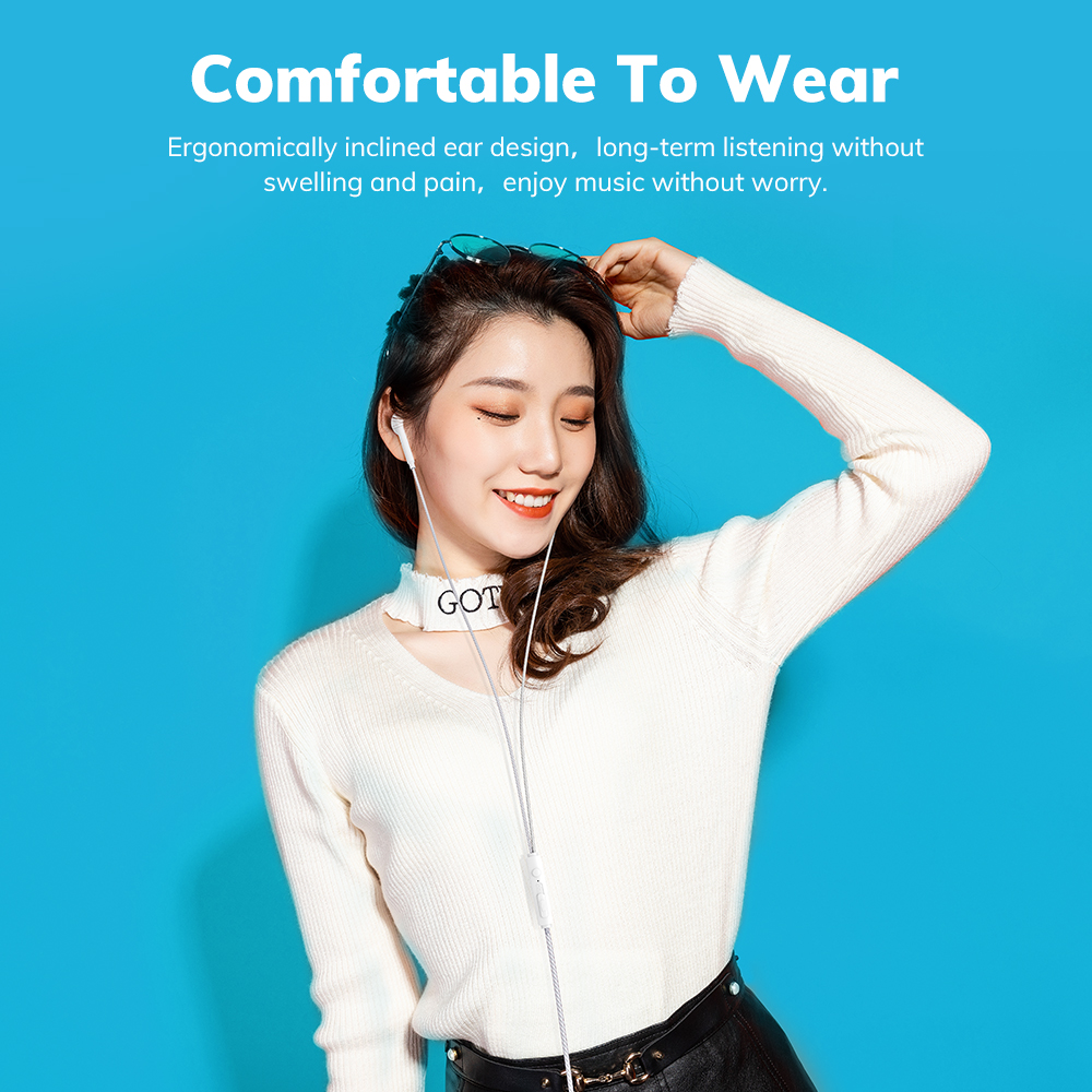 TOPK F20 in-ear Headphone HiFi Sound Built In HD Mic Universal 3.5mm Plug Original Headset Sport Headset