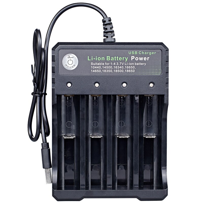 18650 Charger Independent Charging 3.7V Li-ion Battery Charger For 18350 16340 14500 10440 14500 16340 16650 14650 18350 18500: USB 4 Slots