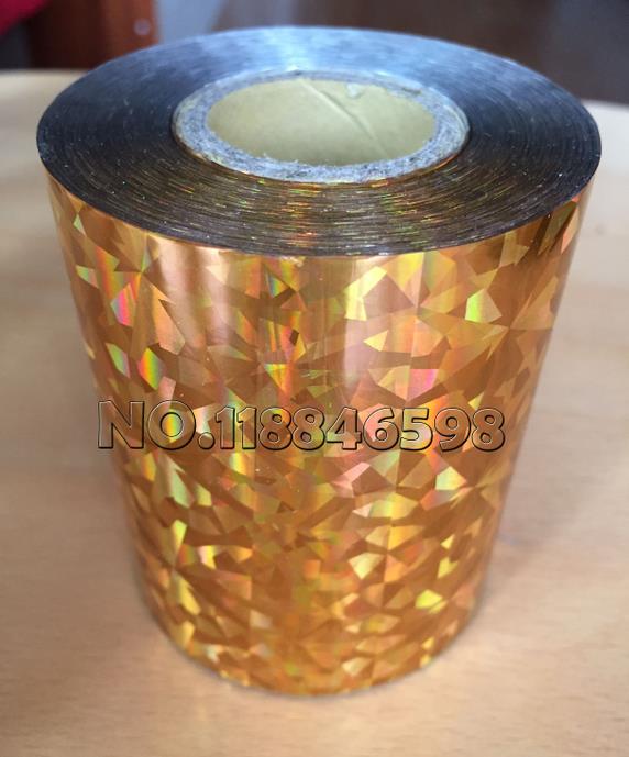 2 rollos de papel holográfico para estampado en , 8cm x 120 m/rollo de vidrio roto, dorado, plateado, rojo, azul, cuatro colores: Shattered Glass Gold