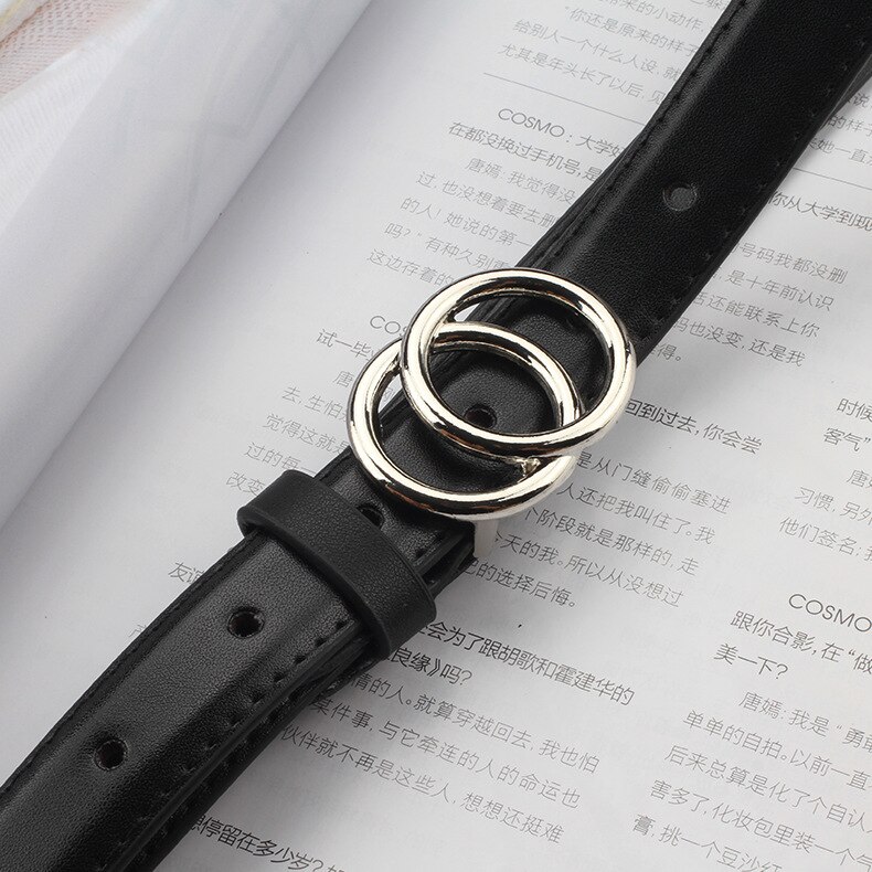 Patroon Casual Oogjes Pu Lederen Riem Voor Vrouwen Vrouwelijke Gouden Ronde Pin Gesp Brede Jean Taille Riem Dubbele Lus glad Gesp
