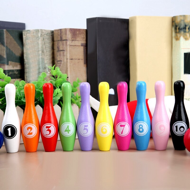 Kids Bowling Toys Set , 10 Colorful Pins 2 Balls,Toddlers Toys Printed with Number for Boys Girls 1-6Years Old