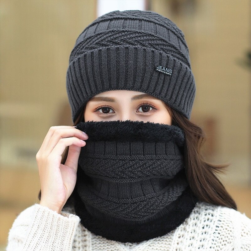 Balaclava dames gebreide muts sjaal mutsen nekwarmer winter mutsen voor heren dames skullies mutsen warme fleece muts 6 kleuren: 4