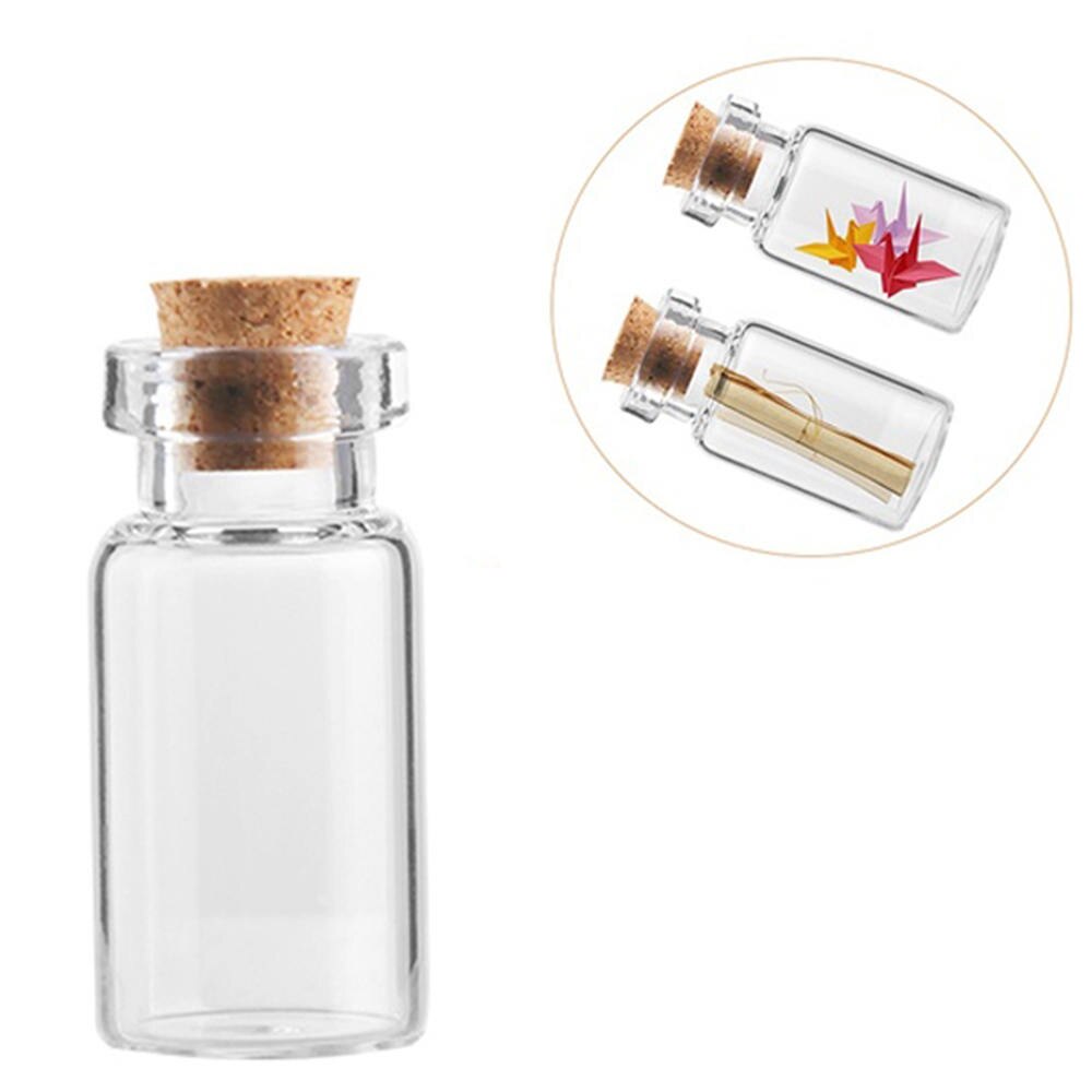 50 stuks 5ml transparante mini lege glazen flessen wensfles kurk wensbericht flesjes potten container huisdecoratie