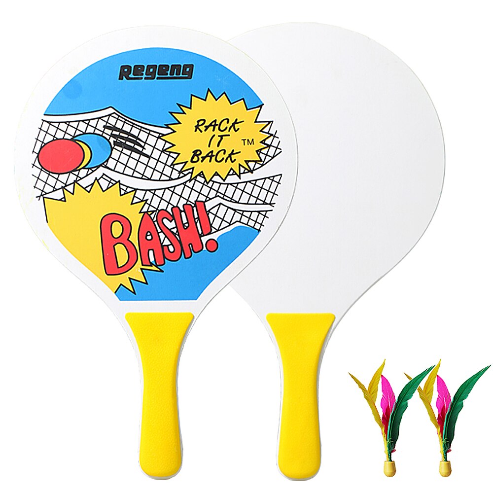 Sjov cricket badmintonketcher 7mm stor badmintonketcher syv lag højkvalitets poppeltræ strandketcher med 2 bolde: Stil 3