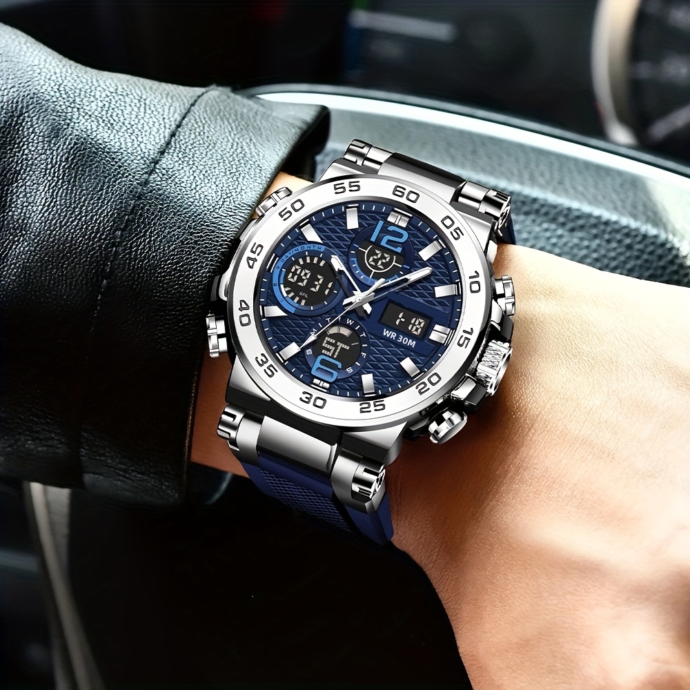 Relógio eletrônico digital masculino multifuncional com despertador, data de luz noturna, seleção de presente para entusiastas ao ar livre