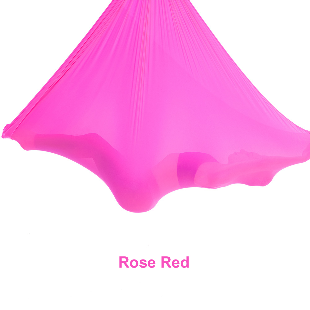 20 Color 5*2.8M Aerial Yoga Hammock Yoga Flying Swing Anti-gravity OR Yoga Belts Carabiner/Daisy Chain/Hanging Plate: CORAL RED