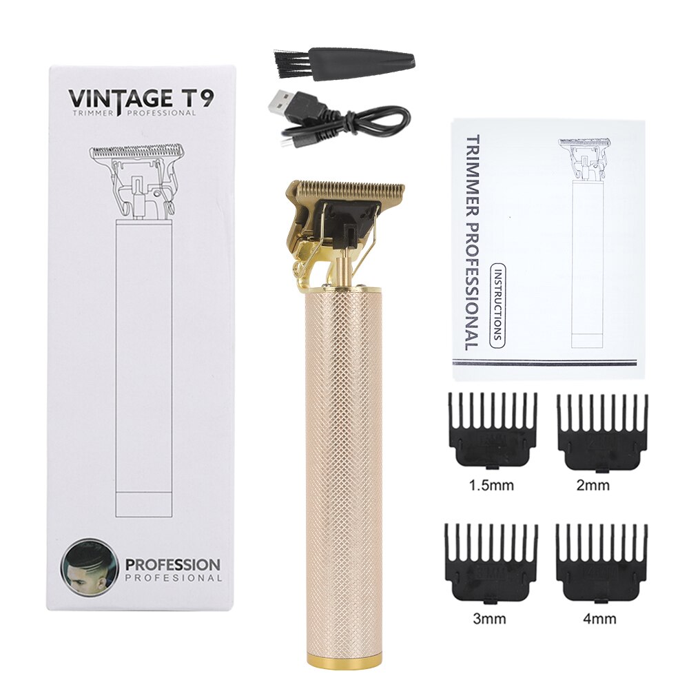 Hair Trimmer Set Tool Electric Hair Clipper Hair 0mm Barber Machine Cordless Haircut Men Cutter Shaver Home Use: rosegold trimmer