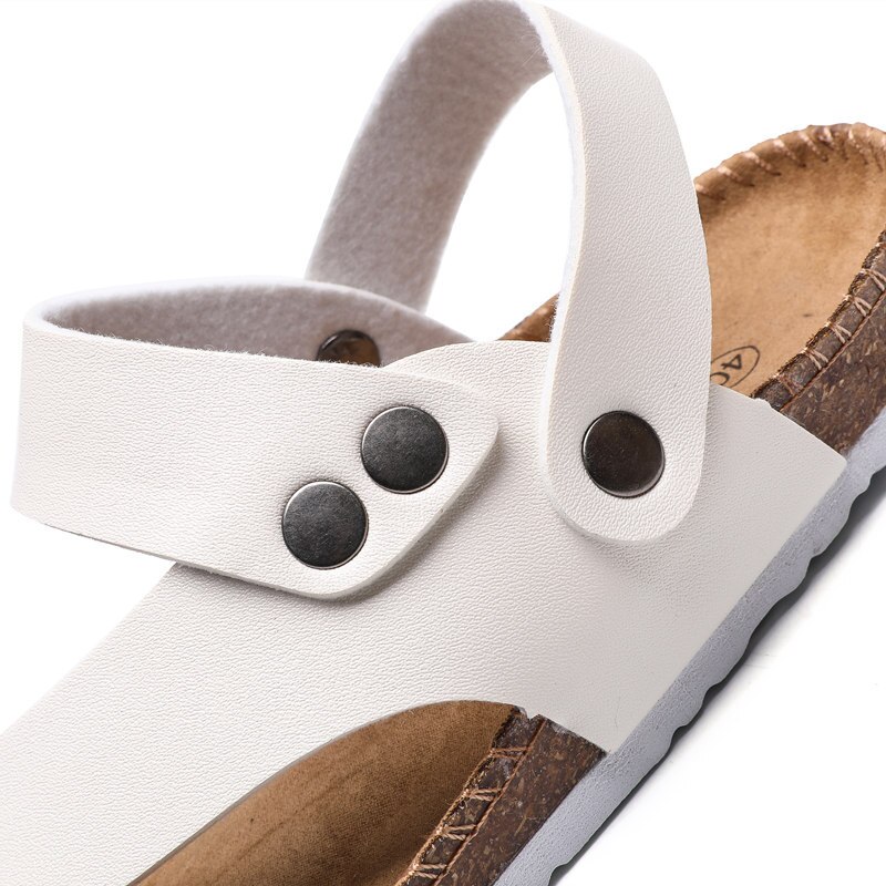 Leren slippers voor heren witte sandalen zomerschoenen heren romeinse sandalen platte schoenen heren sandalen heren casual schoenen