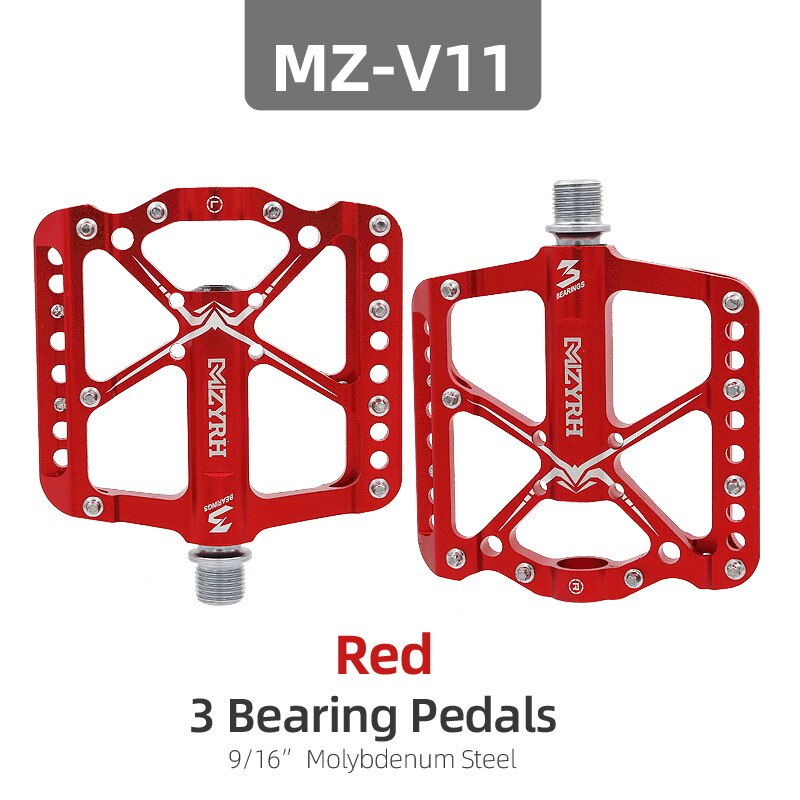 Bicycle Pedals 3 Bearings MTB Anti-slip Ultralight Aluminum Mountain Road Bike Platform Pedals Cycling Accessories: light yellow