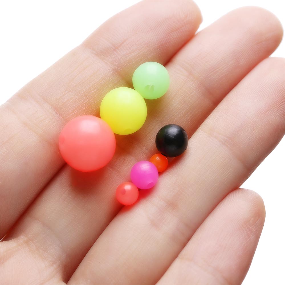 100PCS Mixed Color Round Fishing Cross Beads Double Pearl Floats Ball PE Plastic Stoppers Carp Fishing Tackle Acces