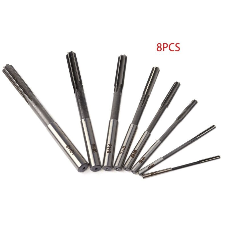 8pcs HSS H8 Straight Shank Chucking Machine Reamer Milling Cutter Tool Set 3/4/5/6/7/8/9/10mm