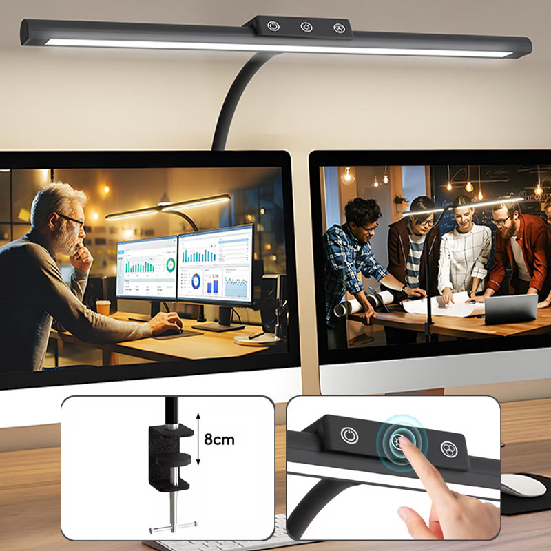 Ultraheldere LED USB-bureaulamp met clip Leeslamp 5 kleurenmodi Helderheidsniveaus Flexibele zwanenhals Geschikt voor thuiskantoor