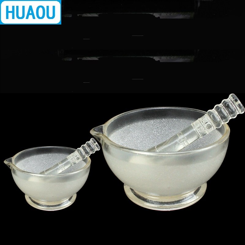 HUAOU-mortero de vidrio de 180mm con Mazo, equipo de laboratorio de química
