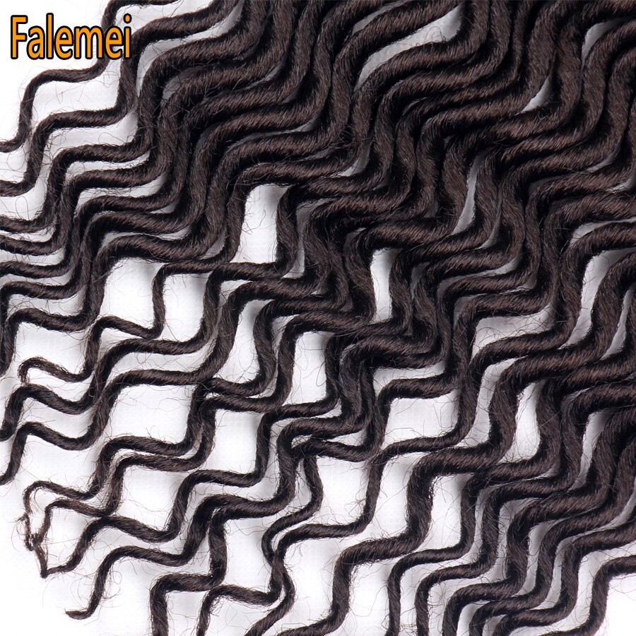 FALEMEI-tresses synthétiques au Crochet, Extensions de cheveux, 18 pouces, 60g, 24 brins/paquet
