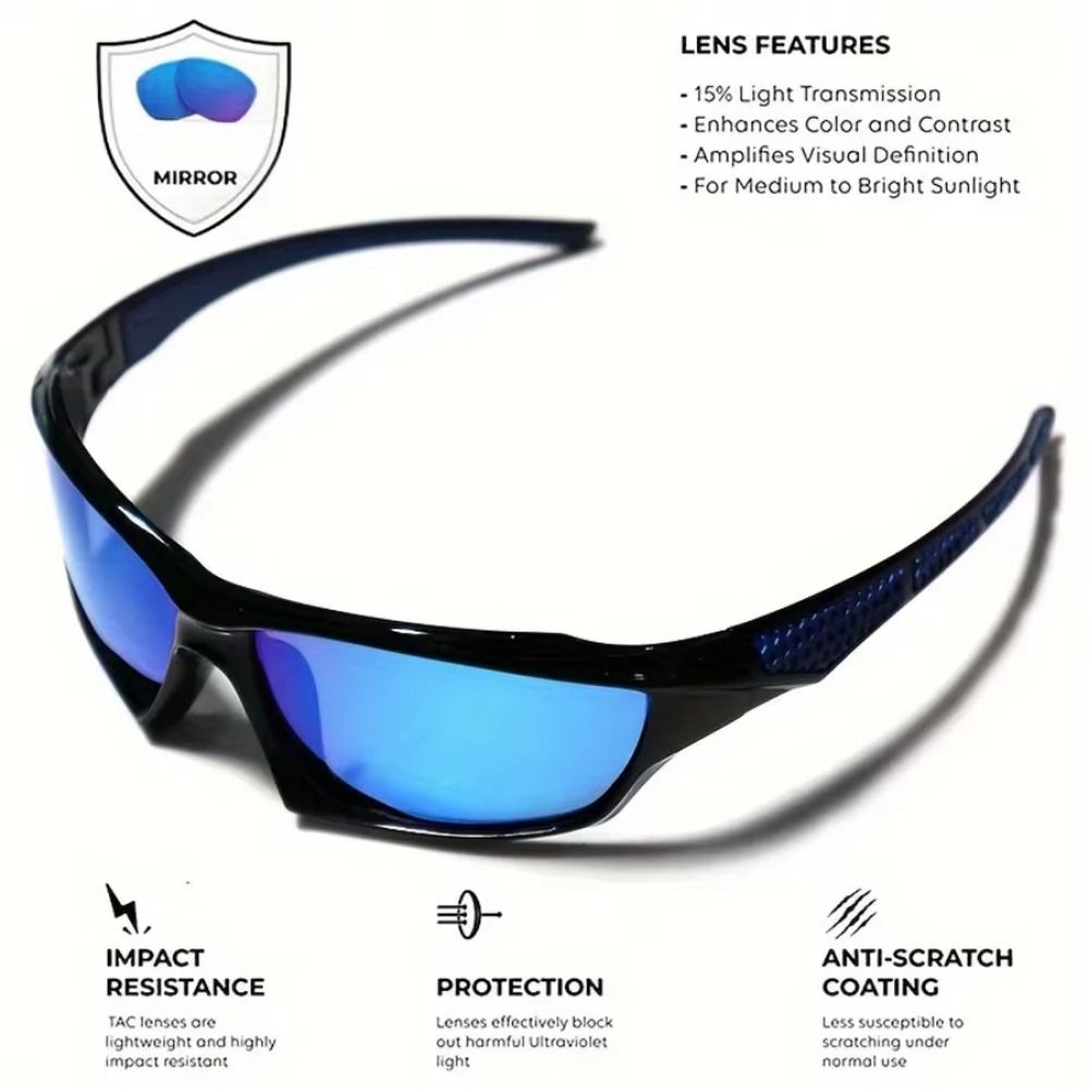 Gafas de sol polarizadas UV400 para ciclismo, lentes HD, resistentes a los rayos UV, gafas para deportes al aire libre ligeras a prueba de viento