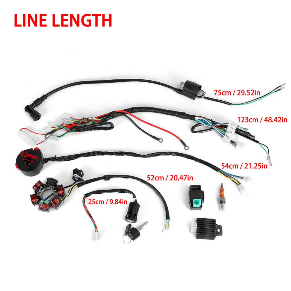 Dirt Bike Atv Quad Kabelboom Voor 50cc 70cc 90cc 110cc 125cc Start Elektrische Assemblage Bedrading